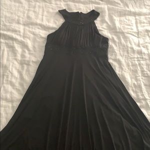 J Howard mid length black sequenced party dress